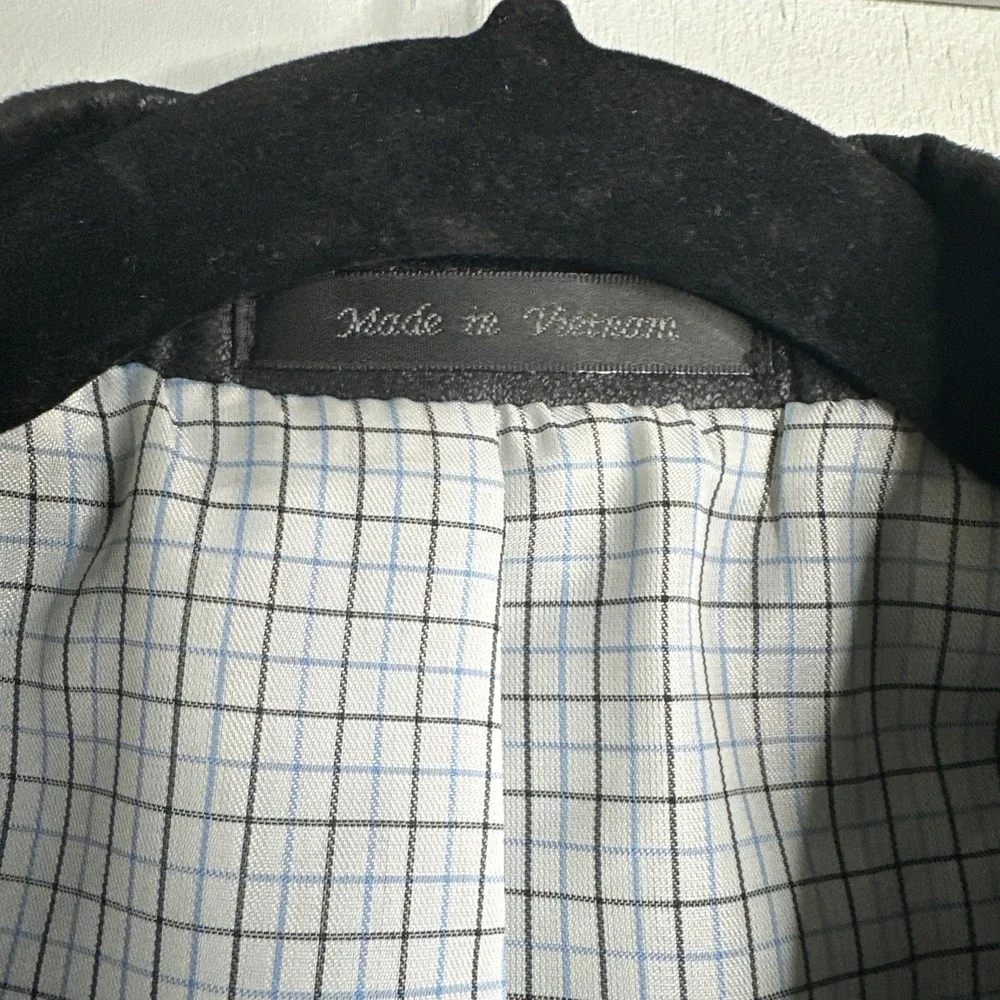 Lauren Ralph Lauren Jacket Mens 44R Black Blazer Sport Coat Faux Leather Classic